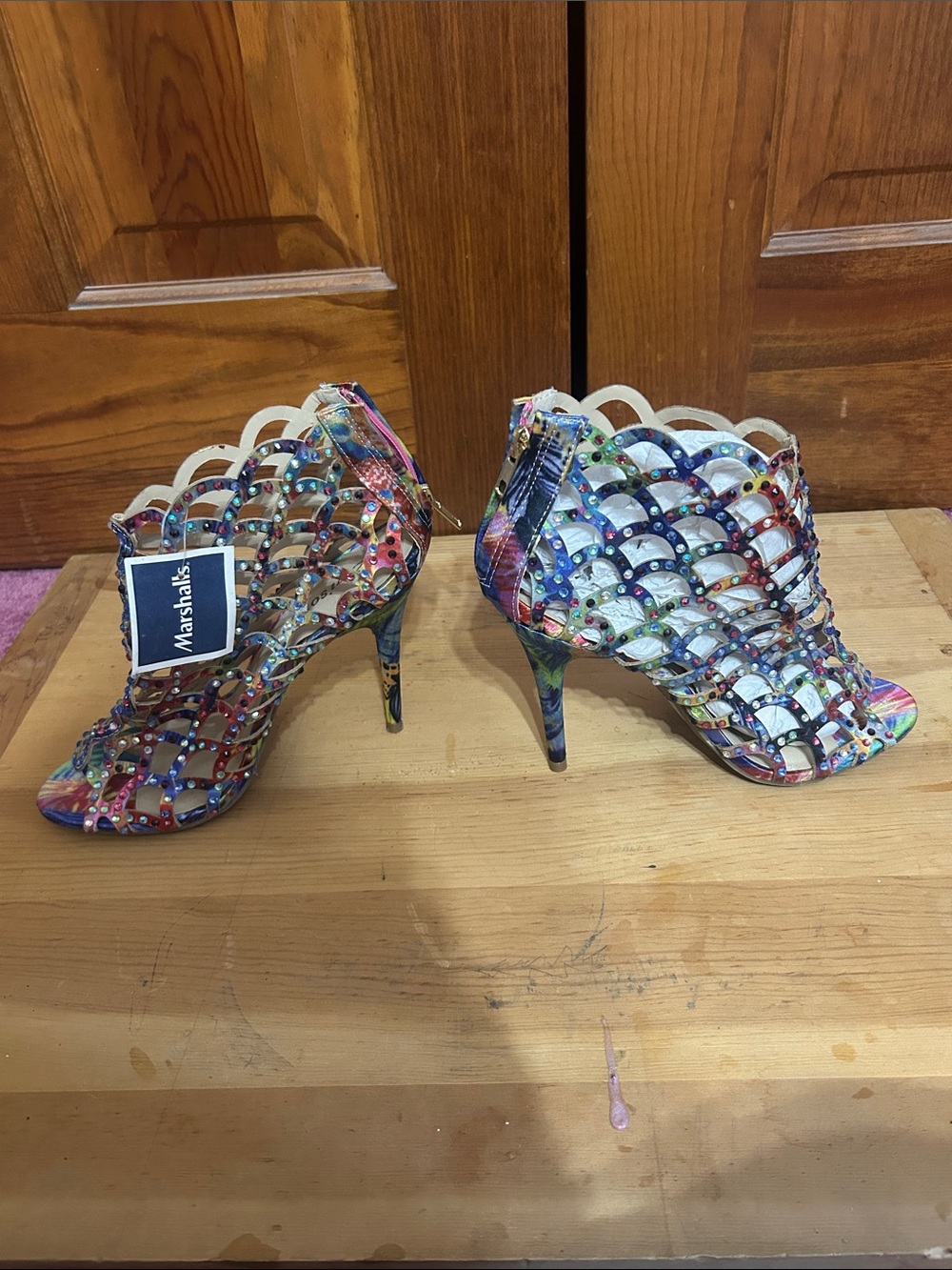 Marshalls Multicolor Studded Cutout High Heel Booties